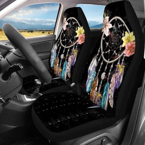 INSTANTARTS Dream Catcher Pattern Slip-Resistant Vehicle Seat Covers Durable Car Seat Covers Front Seats Car Protector