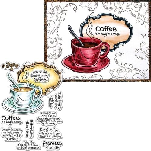Coffee Is A Hug In A Mug Clear Stamps Coffee&Phrases Kids Transparent Silicone Stamp 2020