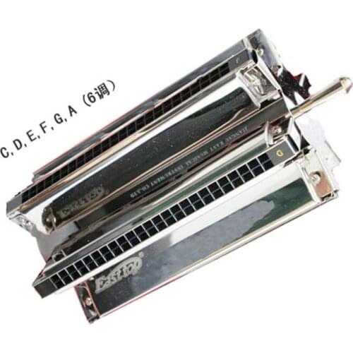 Easttop 24 Holes Wheel-shaped Harmonica C D E F G A Six Tone in one Senior Tremolo Harmonica Metal Mouth OganMusical Instrument
