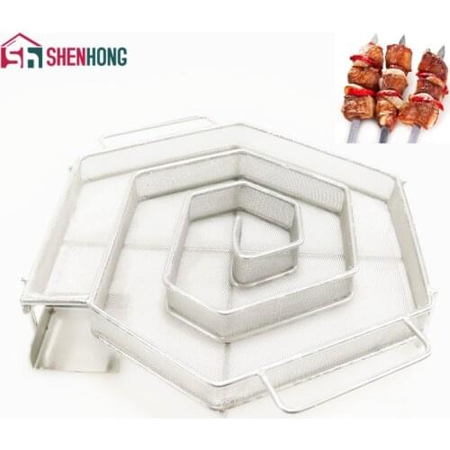 SHENHONG Hexagon Cold Smoke Generator for BBQ Bacon Fish Salmon Meat dust Hot and Smoking Salmon Meat Burn Bacon Smoker Tools