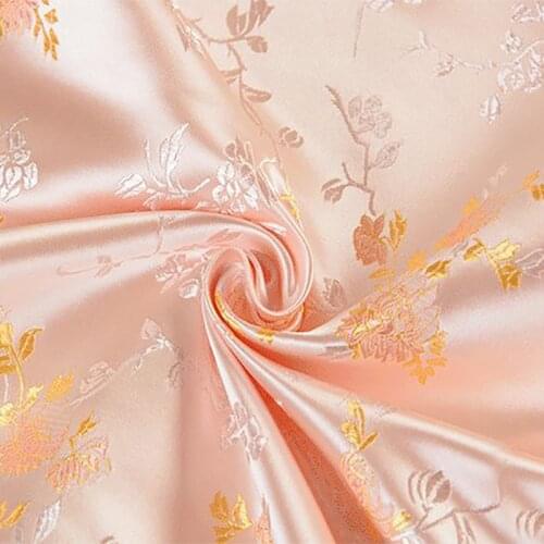 HLQON imported yard dyed jacquard brocade chrysanthemum satin fabric for Quilting sewing dress women clothing skirt 115cm width