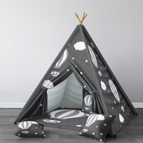 Play Tent for Kids Wigwam Portable Indoor Playground Tents Children Bedrooms Air Ballon Night Black Model 015