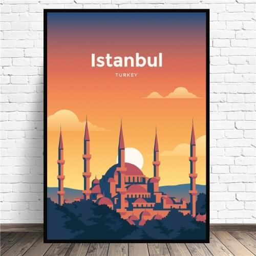 Istanbul Travel Canvas Painting Art Print Poster Picture Wall Modern Minimalist Bedroom Living Room Decoration