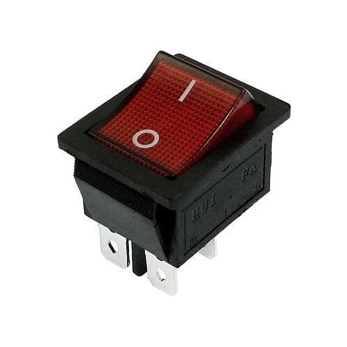 Red Light 4 Pin DPST On-Off Snap in Boat Rocker Switch 10A/250V 15A/125V AC