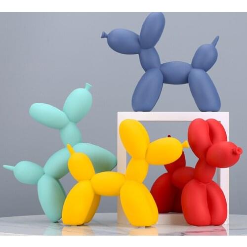 Matte Balloon Dog Statue Home Decoration Ornaments Resin Sculpture Modern Nordic Accessories for Living Room Animal Figures