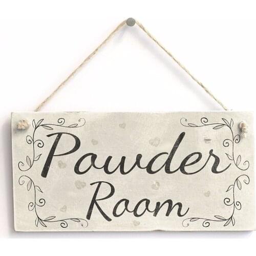 Meijiafei Powder Room Rustic Home Decor Toilet Door Sign / Plaque 10"x5"