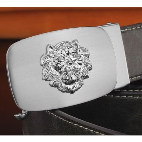 High Quality Toothless lion buckle belts men Automatic buckle trousers full grain genuine leather casual cintos masculinos