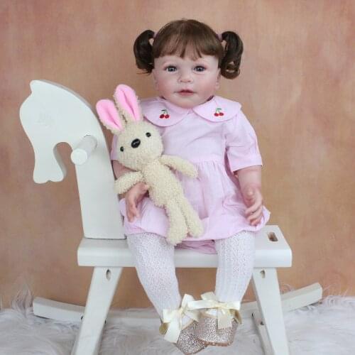 55 CM 3D-Paint Skin Soft Silicone Reborn Baby Doll Toy For Girl Lifelike Princess Toddler Lisa Bebe Visible Vessel Veins