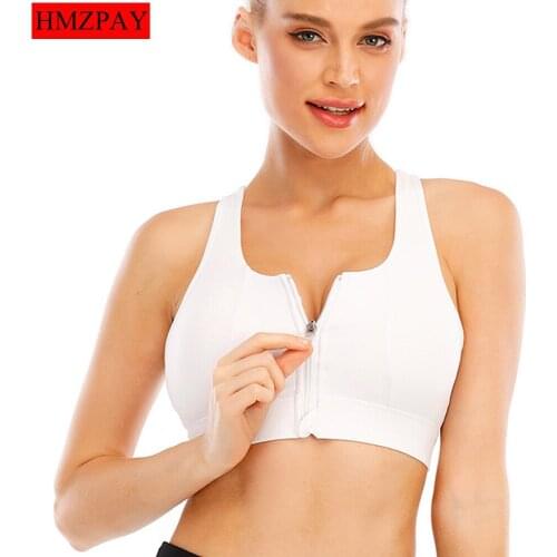 New Zipper Gathering Stereotype Sports Bra Running Fitness Womens Yoga Vest Cross Hollow Beauty Back Sports Underwear