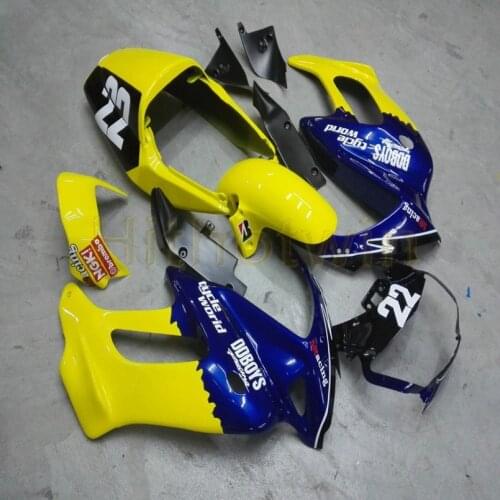 Custom motorcycle cowl for VTR1000F 1997 1998 1999 2000 2001 2002 2003 2004 2005 ABS Fairing+5Gifts+yellow blue M2