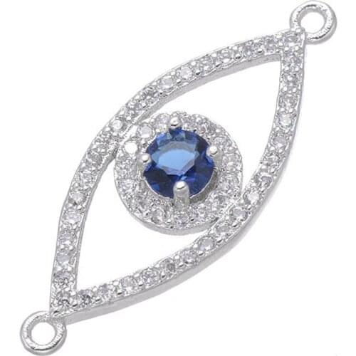 Supplies For Jewelry 5pcs Zircon Crystal Evil Eye Charms For Bracelet Diy Copper Micro Pave CZ Charms Connectors Bijoux Bedel