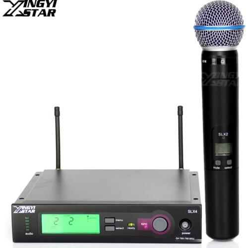 Professional Beta 58A 58 SLX2 Vocal Handheld Dynamic Mic SLX4 Cordless Receiver For UHF Wireless Microphone Karaoke Audio Mixer