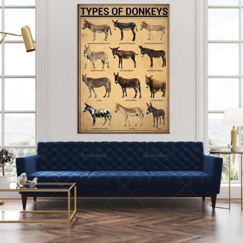 Various donkey posters farmers gifts life home decoration wall art posters