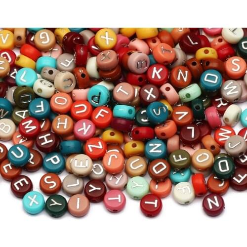 Colorful Round Mixed Letter Acrylic Beads 4x7mm Loose Spacer Beads For Jewelry Making Diy Charm Necklace Bracelet Accessories