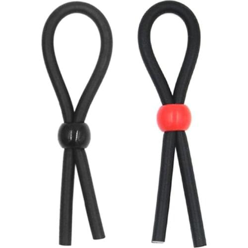 Adjustable Cock Ring Bead Erection Prolong Sex Ejaculation Penis Toy for Men Red/Black Beads