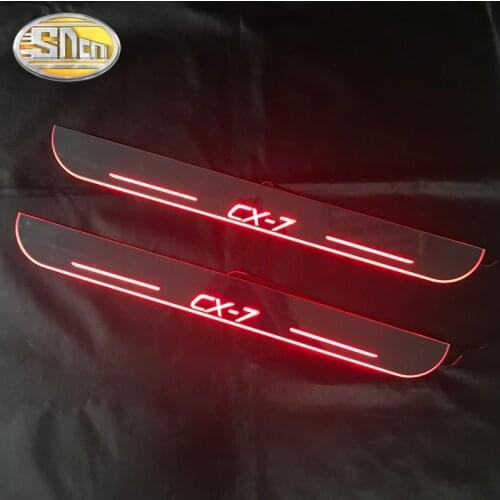 SNCN 4PCS Car LED Door Sill For Mazda CX-7 CX7 2007 - 2019 2020 Ultra-thin Acrylic Dynamic LED Welcome Light Scuff Plate Pedal