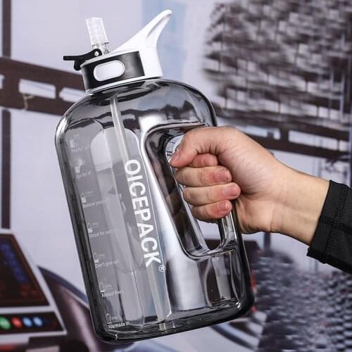 Sport Water Bottle Travel Portable Gym with Straw Large Capacity Fitness Kettle Drink Bottle BPA Free