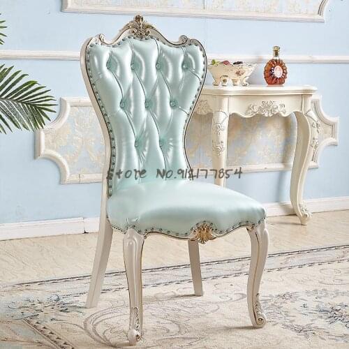 European-style chair household makeup chair nail chair solid wood modern simple solid wood single adult chair European-style din