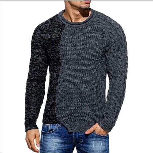 Sweater Men 2018 Autumn Winter Warm Brand Male Long Sleeve Creative Splicing Men Sweater Slim Pullover Sweater Casual Sportswear