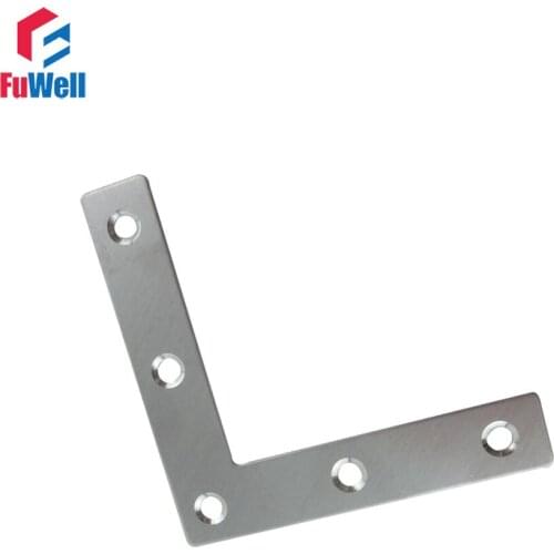 10pcs 80mm x 80mm L Type Bracket Stainless Steel 1.5mm Thickness Mending Repair Plate Connector Corner Angle Bracket