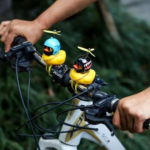 Hot Bicycle Bell Broken Wind Helmet Small Yellow Duck Standing Duck Not Lights MTB Road Bike Motor Riding Cycling Accessories