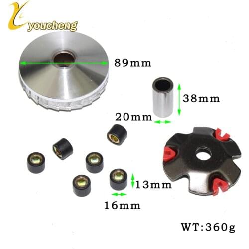 Engine High Performance Variator Kit with Roller Weights Drive Pulley for GY6 50cc 139QMB Dio 50cc Scooter Moped ZDLBT-GY650GZ