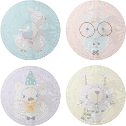 Cartoon Safety Mesh Fan Cover 16"/18" Fan Dust Cover Kid Finger Protector Fan