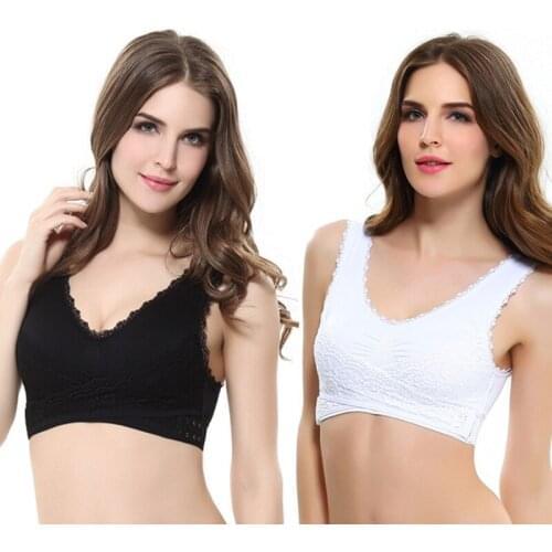 Women Seamless Bra Fitness Yoga Sports Bra Padded Push Up Bra Female Lace Crop Top Yoga Gym Shirts Sport Brassiere Tops Vest