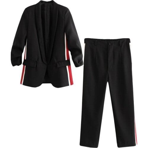 Womens suit suit high waist casual pants two sets of women 2019 autumn and winter new fashion OL color matching temperament