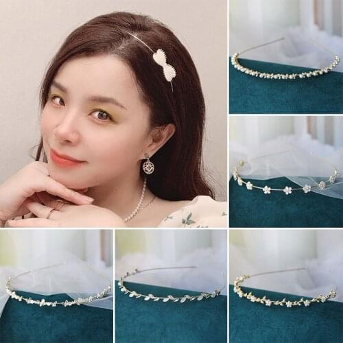 2021 Bridal Bridesmaid Flower Girls Children Pearl Crystal Rhinestone Wedding Hairband Pageant Prom Tiara Women Hair Accessories