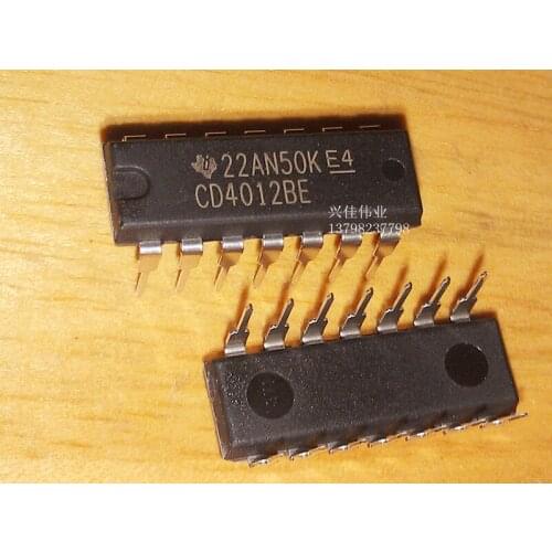 10PCS New CD4012 CD4012BE DIP14 Dual 4 -input NAND gate TI