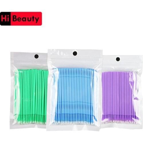 100pcs/lot S M L Size Disposable Cotton Soft Swab Eyelash Extension Microbrush Applicators Individual Mascara Micro Brush Stick