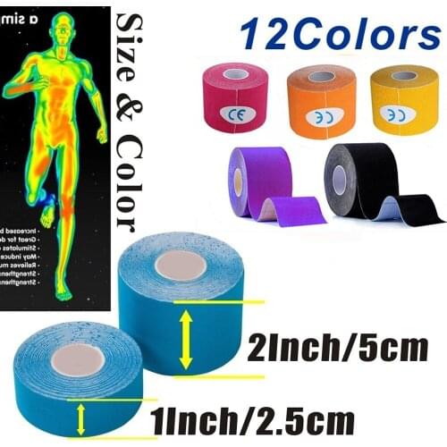 20 Pieces Elastic Bandage Cotton Adhesive Sports Muscle Bandage Care Physio Strain Injury Support Muscle Tape
