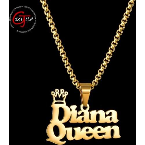 Goxijite 2020 Fashion Personalized Big Name Necklace For Women Men Custom Initial Name Pendant Necklaces Best Gift