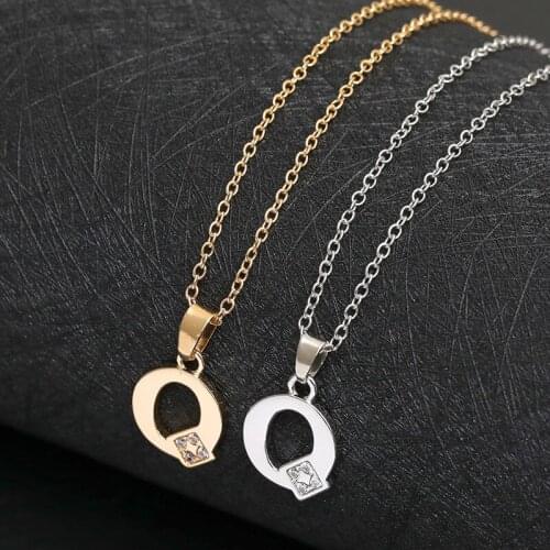 30pcs Lucky mom gift Letter Q Family name Initial alphabet pendant Necklace Stainless steel alloy 26 English word sign jewelry