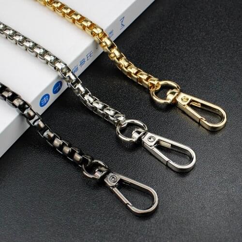 5Pcs 100-120CM Square Metal Bag Chain Strap Crossbody Strap Chains For Handbags Messenger Bag Womens Shoulder Bags Accessories