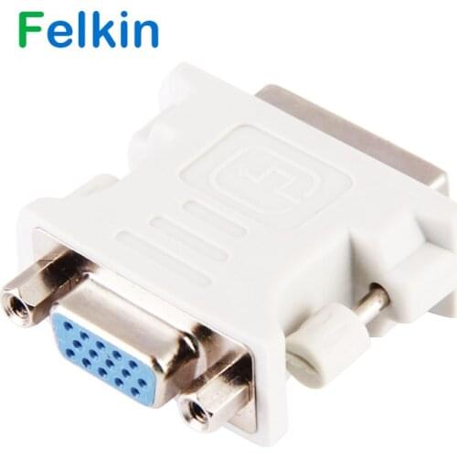 Felkin DVI to VGA Adapter Converter DVI 24+5 Pin Male to VGA Female 1080P Video Converter for HDTV Monitor Computer PC Laptop