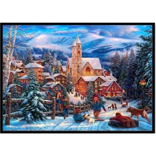 5D diamond painting full diamond Christmas round diamond mosaic pattern home decoration DIY handmade