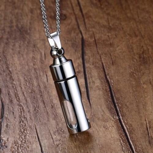 Beichong Storage Bottles Necklace Glass Perfume Bottle Pendant Gold /silver Stainless Steel Sealing Jewelry for Gift