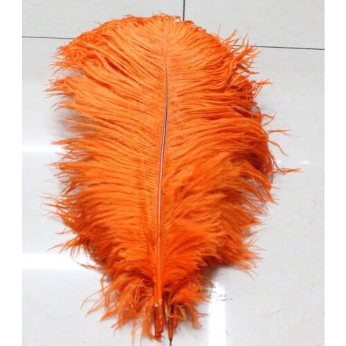 Free shipping 100 PC beautiful natural orange ostrich feathers 30 to 35cm / 12 to 14 inches