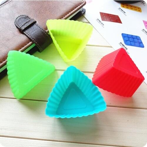 Free shipping 2 Triangl Muffin Cup chocolate ice mold decoration Silicone Mold Fondant Sugar Craft Molds DIY Cake Decorating