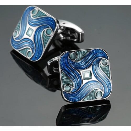 Free shipping, high-quality mens shirt blue cufflinks, new fashion pattern Cufflinks for mens wedding gifts