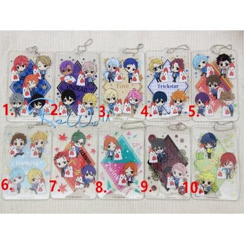 10cm Big SizeAnime Keychain Ensemble Stars Trickstar High School Stars Leo Hokuto Yuuki Makoto PVC Soft Rubber Pendant Keyrings