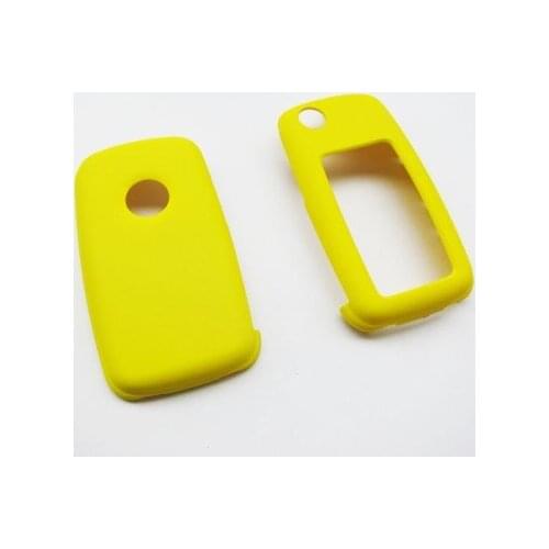 Remote Flip Key Cover Case Skin Shell Cap Fob Protection Yellow for VW MK6 SEAT SKODA
