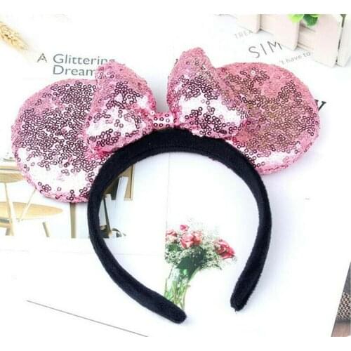 Feverbary Girls Headband Sequin Bow child Rat Ears Hair Band Costume Cosplay Plush Adult Kids Party Dress Up