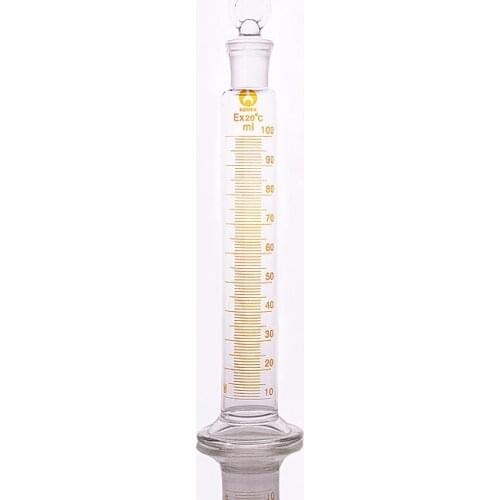 High borosilicate glass measuring cylinder with graduations and ground-in glass stopper,Capacity 100ml,Laboratory Cylinder