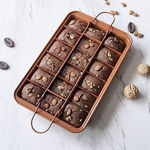 Checkered Brownie Baking Pan Food Grade High Carbon Steel Non-stick Removable Base Baking Tool For Make Brownie Cake