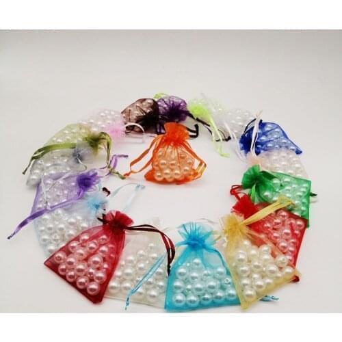 200pcs 10x15 11x16 13x18 15x20 Organza Gift Bags For Jewelry Packaging Display Christmas Wedding Jewelry Storage Drawstring Bag