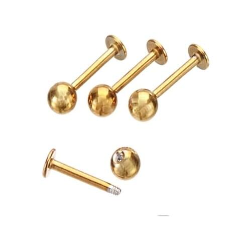 316L Stainless Steel Ball Lip Stud Multipurpose Screw-back Navel Nailing Ring Earring Jewelry Black Golden 4 Colors 4pcs/lot