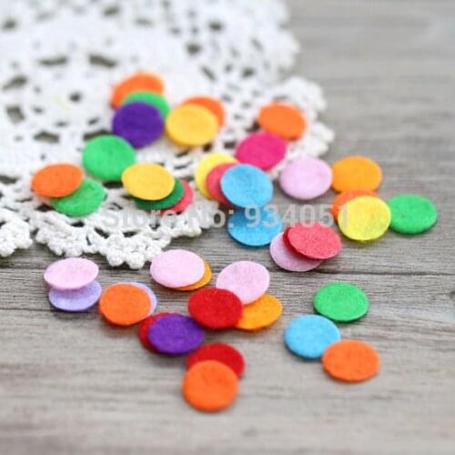 Set of 2000pcs Rainbow Multi Colors 6-10mm Felt Circles Polyester dot for Sewing Works Felt Packs Wholesale Free Shipping